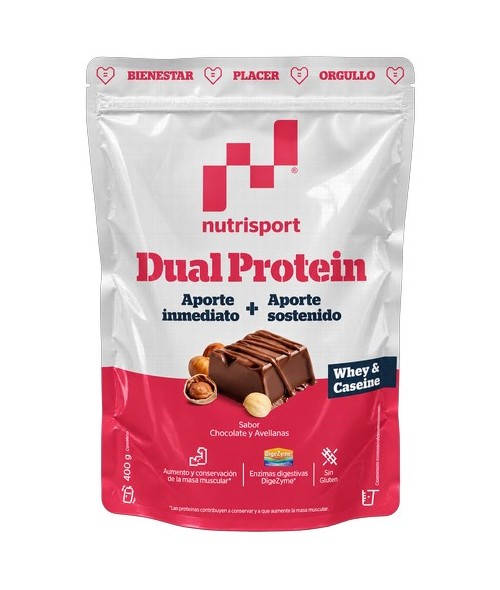 NS.DUAL PROTEIN WHEY CASEINA CHOCOLATE AVELLANA 400 GR.