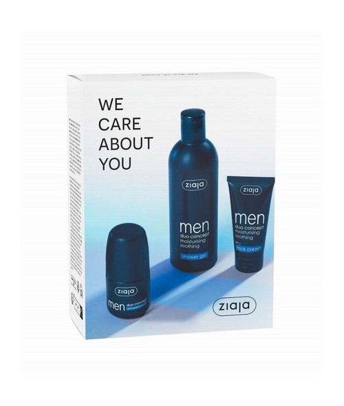 Set compuesto por:

- Gel de ducha para hombre hidratante y refrescante 300 ml

- Crema facial para hombre SPF6 50 ml

- 