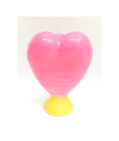 MS.VELA CORAZON 9 CM. MIEL ROSA