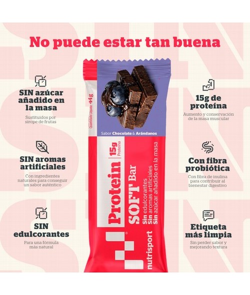 NS.PROTEICAS SOFT CHOCOLATE ARANDANOS 25 BARRITAS NEW