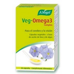 Veg-Omega3 Complex cápsulas vegetales de aceite de semillas de lino y microalga Ulkenia sp de producción ecológica.
100% veget