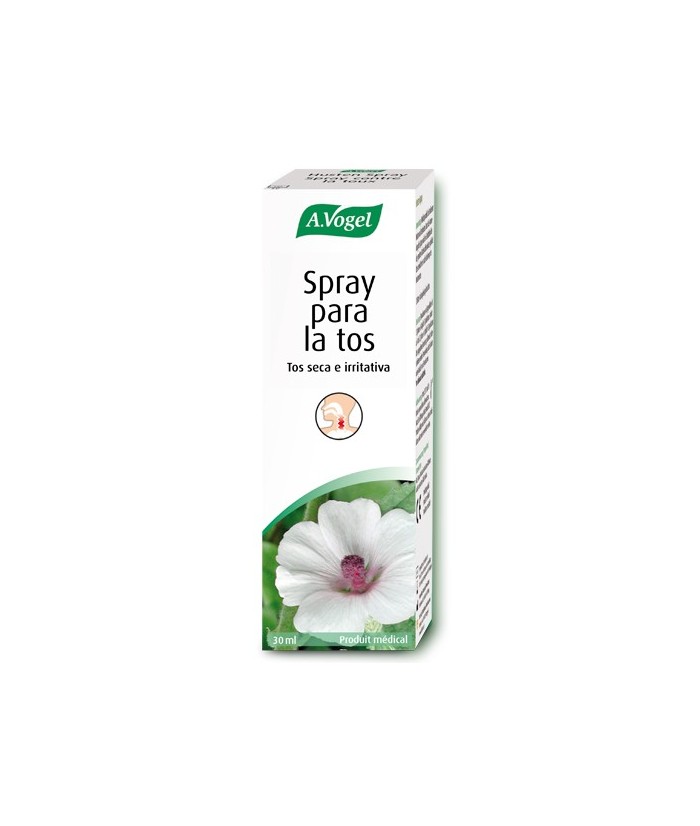 Spray para la tos
Para la tos seca e irritativa. Efecto antitusivo y calmante.

A.Vogel Spray para la tos seca e irritativa 
