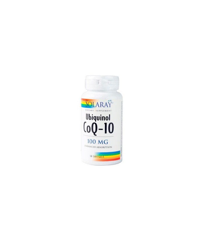 CoQ10 UBIQUINOL 100mg. 30cap. de SOLARAY: Necesarias para la activación de enzimas que son imprescindibles para la supervivenci