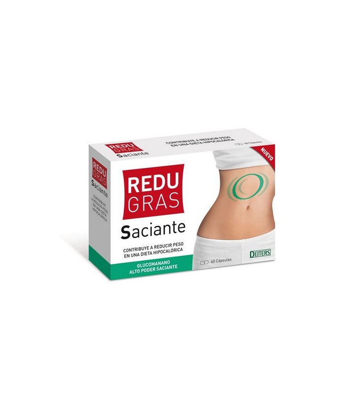 DESCRIPCIÓN: Redugras Saciante es un preparado alimenticio en forma de cápsulas a base de glucomanano, polvo de raíz de Konjac,