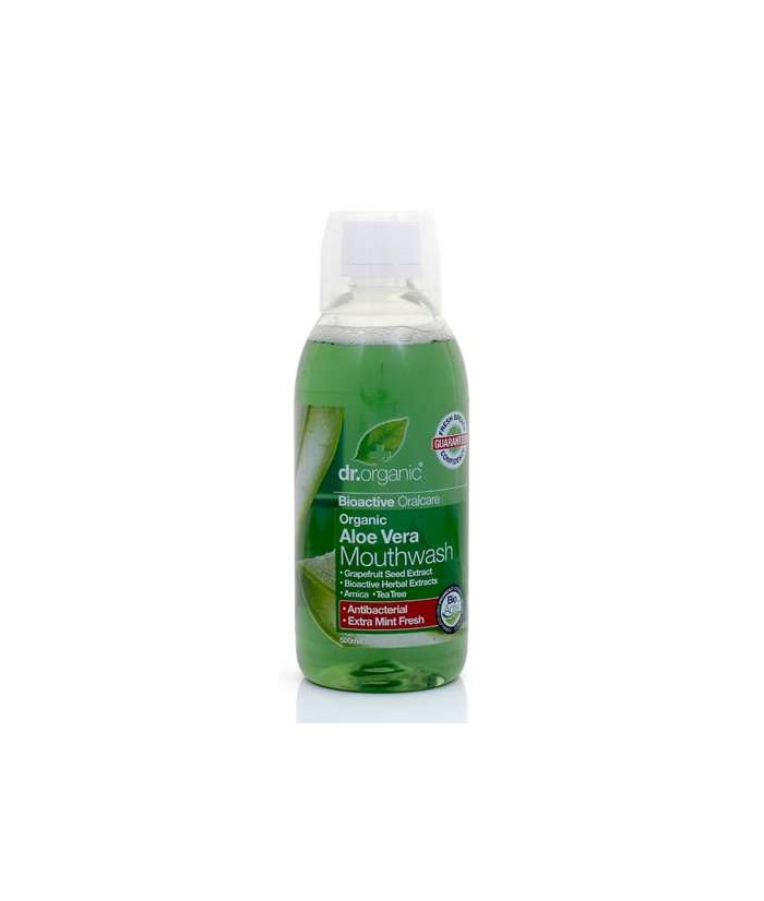 Aloe Vera Mouthwash
Un enjuague bucal protector que combina las propiedades
calmantes de Aloe Vera orgánico con las propiedad