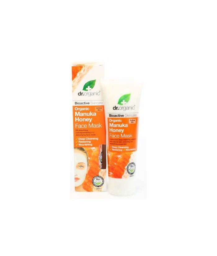 Manuka Honey Face Mask
Mascarilla facial limpiadora con base de miel de Manuka
orgánica enriquecida con Aloe Vera, Caolin, ma
