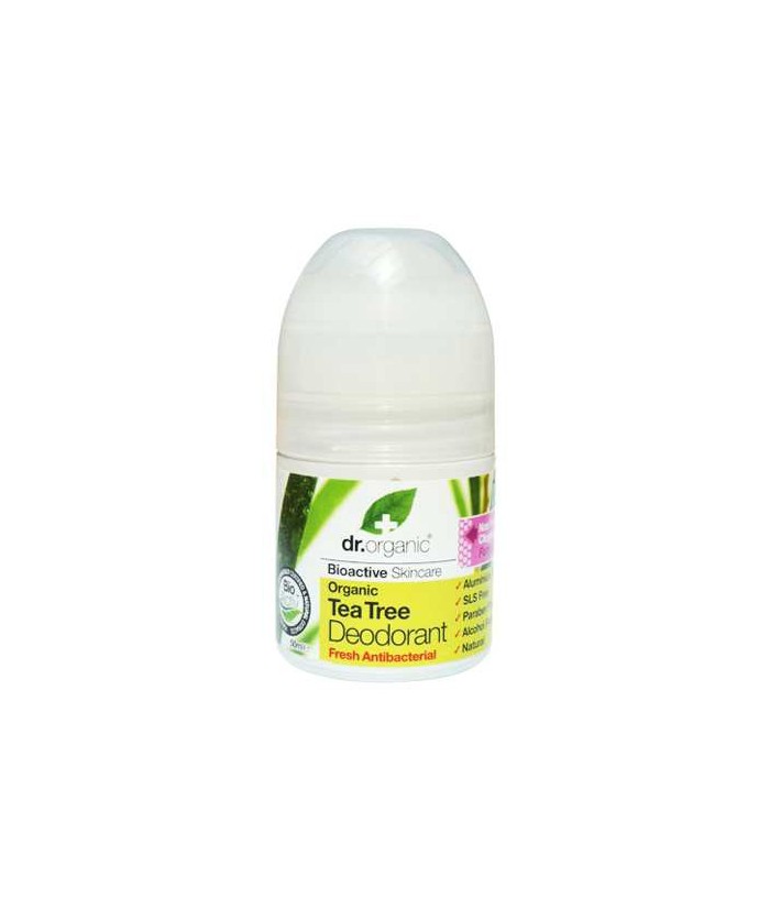 Tea Tree Deodorant
Un desodorante líquido antibacteriano en roll-on formulado con
aceite orgánico certificado Tree Tree, Aloe