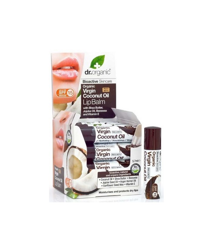 Virgin Coconut Oil Lip Balm
Bálsamo labial con base de Aceite de Coco Virgen
Orgánico con Manteca de Karité, Aceite de Jojoba