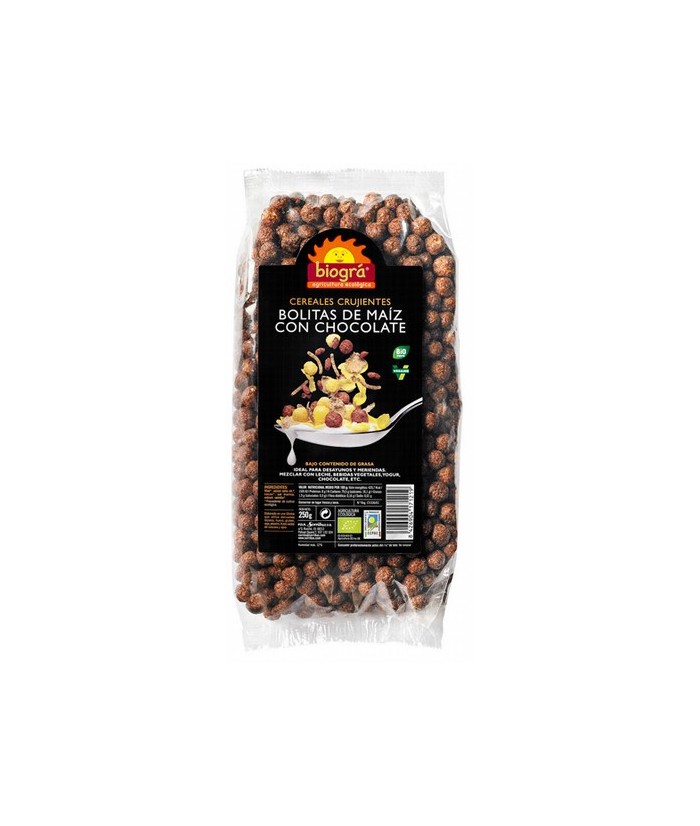 BIO.BOLITAS MAIZ CHOCOLATE 250 GR