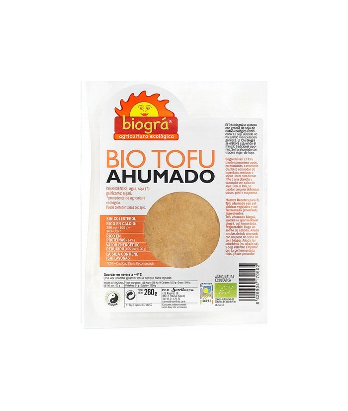 ofu Ahumado

El tofu biográ se elabora con granos de soja de Cultivo Ecológico Certificado. La soja utilizada no ha sufrido m