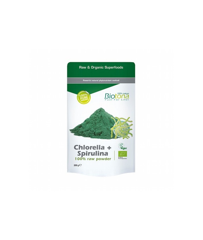 Chlorella + Spirulina
100% polvo puro
La chlorella (literalmente pequeña hoja verde) no se descubrió hasta el final del sig