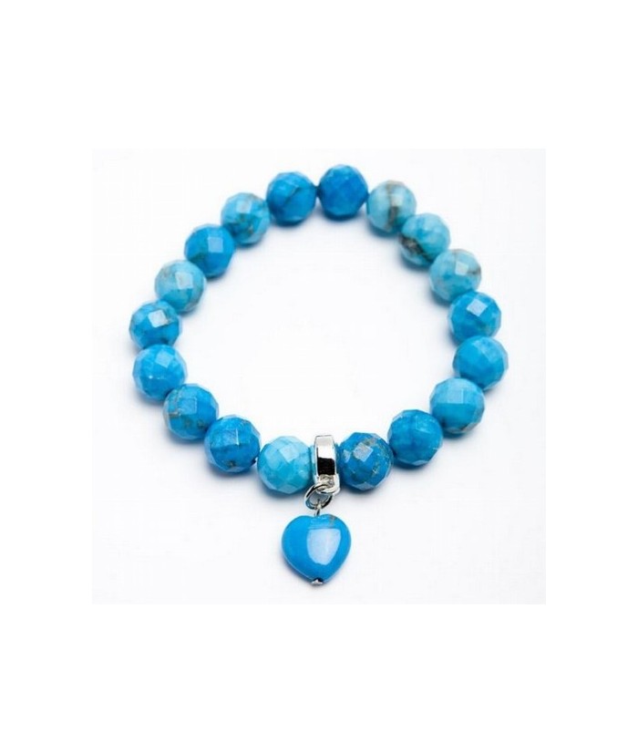 KU.PULSERA HOWLITA BOLA 10 FACETADA CORAZON