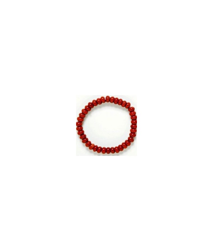 Pulsera de Jade Rojo de 38 piezas de 8 mm. de diámetro. 
Engarce de goma elástica.