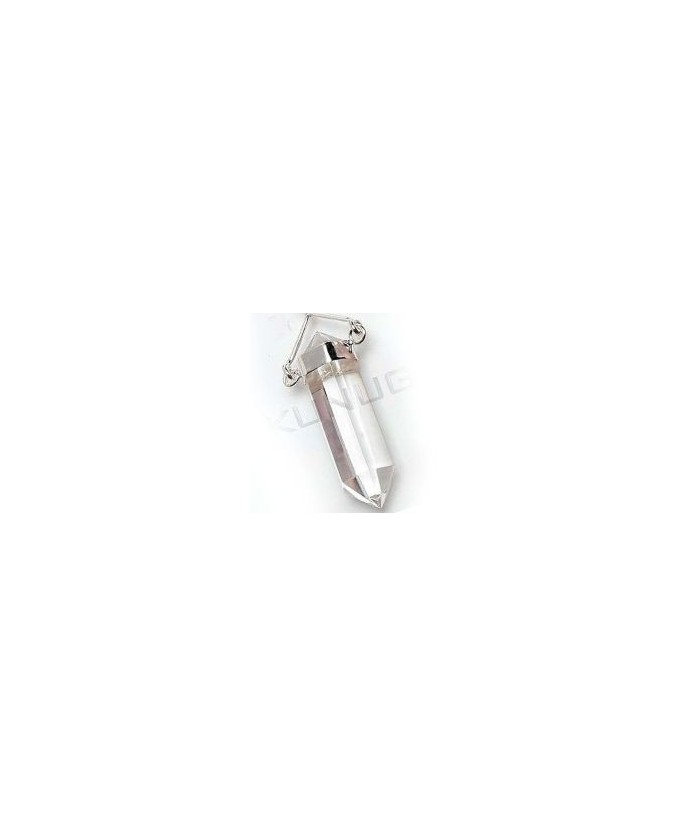 KU.COLGANTE PUNTA BASCULANTE CRISTAL ROCA PLATA