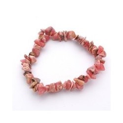Pulsera en piedra chip de Rodocrosita.