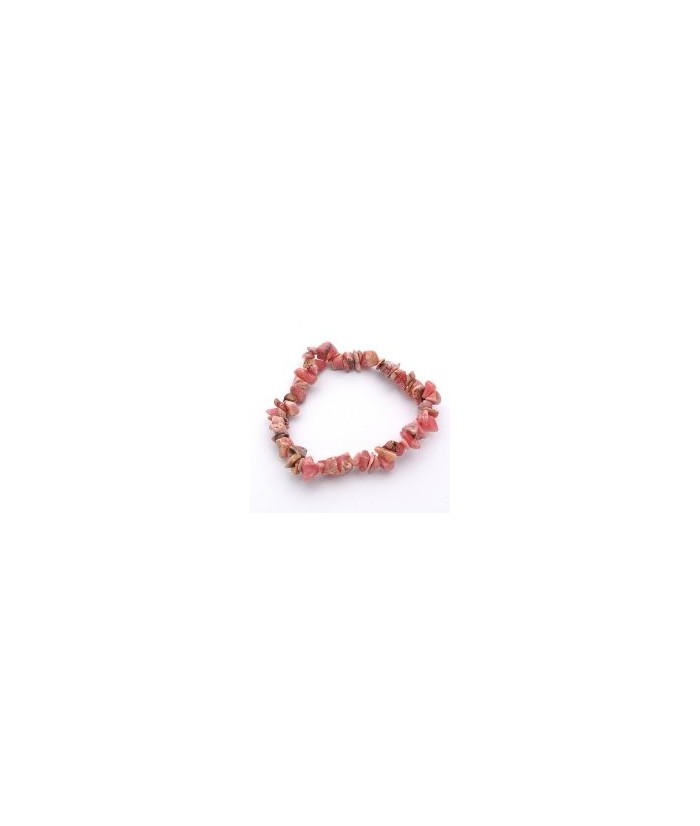 Pulsera en piedra chip de Rodocrosita.