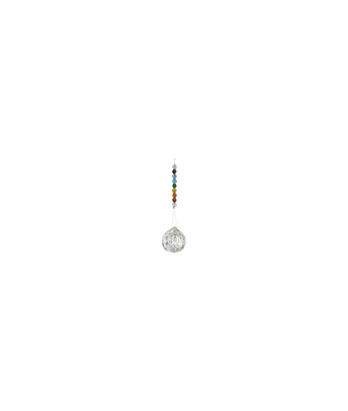 Bola de feng shui con chakras, la tira mide unos 150mm aprox.