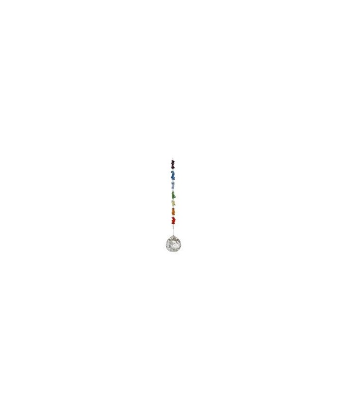 Bola de feng shui con chakras, la tira mide unos 220mm aprox.