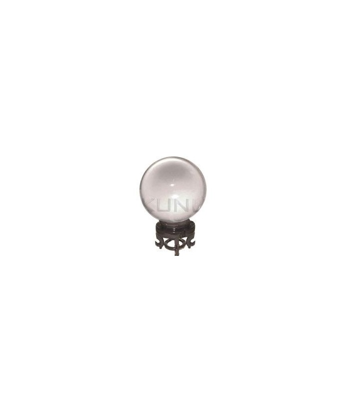 Bola de cristal sintético de diámetro de 80 mm.
Perfectamente pulidas.
Se suministran con base de cristal o de madera indisti