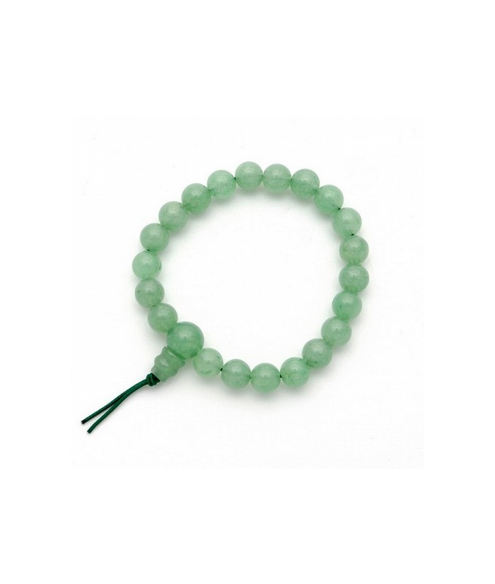 Pulsera de Aventurina verde en bolas de 8mm.
Presentada con cartón con el  nombre del mineral y su propiedad.