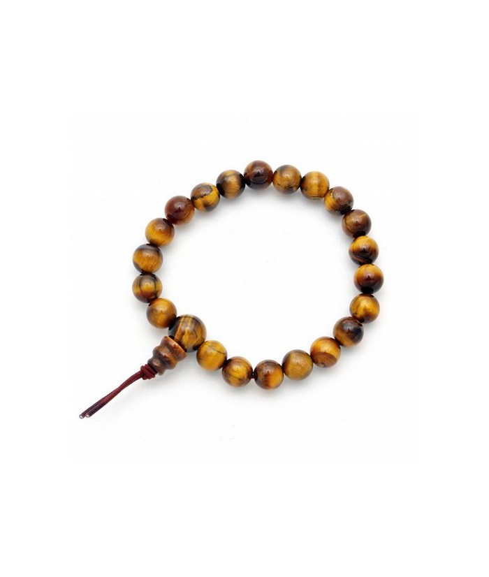 Pulsera de ojo de tigre en bolas de 8mm.
Presentada con cartón con el  nombre del mineral y su propiedad.
 