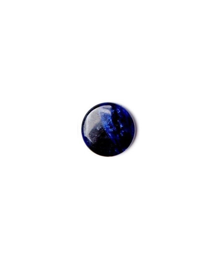 Rodado plano para Chakra de Sodalita.

Chakra significa "rueda" en Sánscrito. Este término se utiliza para denominar los cent