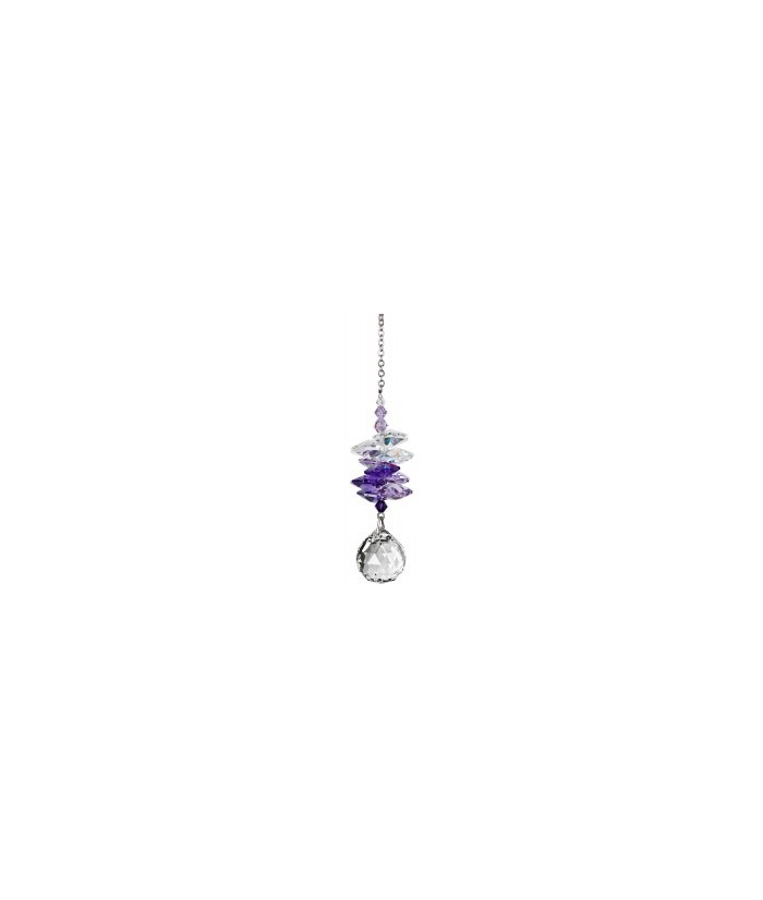 7.5 cm. Bola 2 cm cristal Swarovski. Con bolsa de organza.