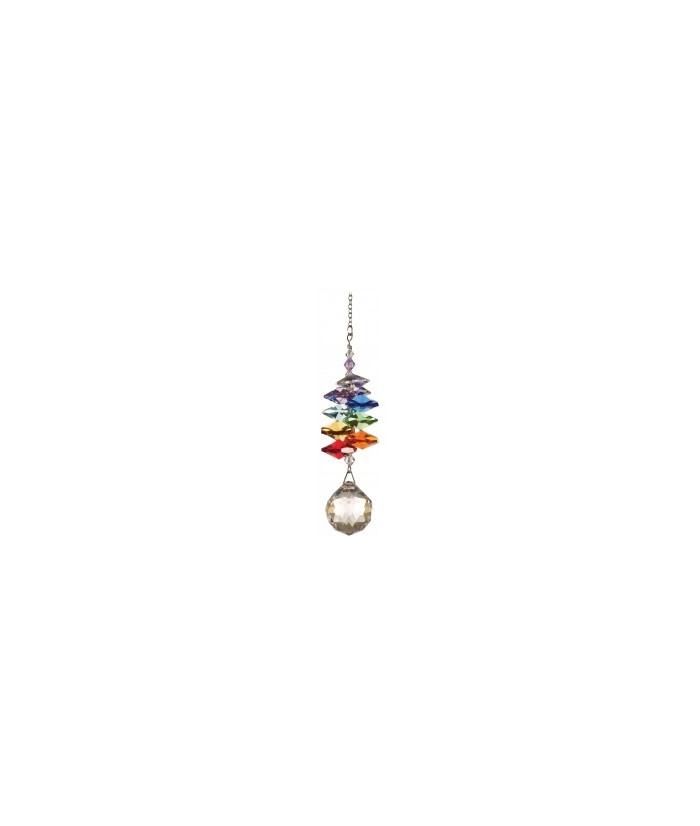 Cristal austriaco, altura de los cristales 7,5cm, Ø de la bola 2cm, cadena de metal
Medidas : 12 cm
Esa cascada de cristal pe