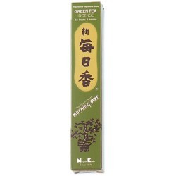 Cantidad : 50 barritas
Duración : 30 minutos
Fragancia : Té verde
Té verde, de propiedades antioxidantes, tiene un aroma del