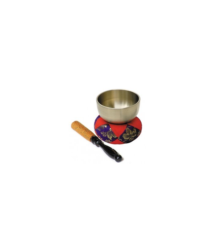 Aleación de cobre, zinc y silicio
Made in : Japan
Conjunto con mazo y cojín brocado. 

Su sonido claro y limpio sirve para 
