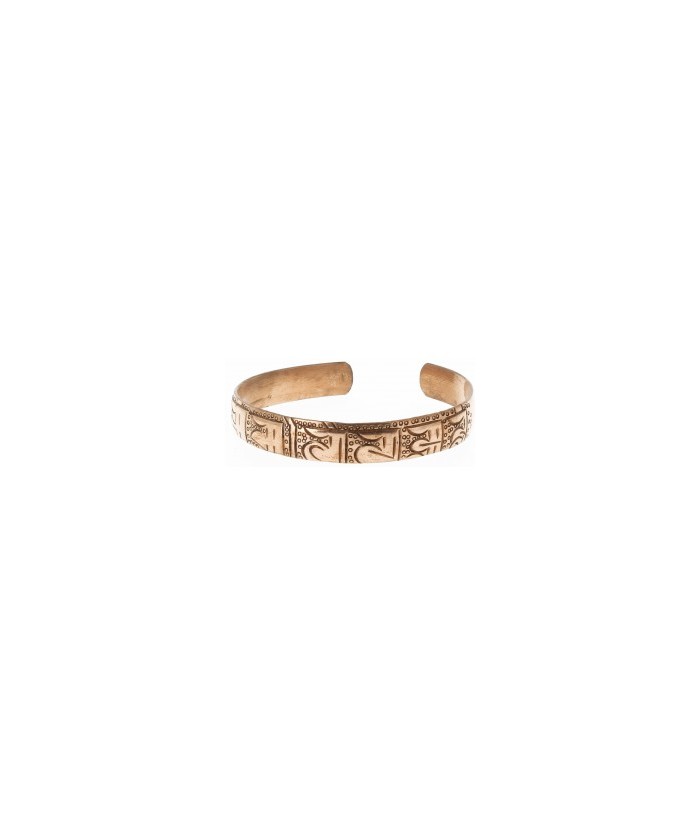 Cobre
Made in : Nepal
En Tíbet se conoce a las pulseras metálicas como joyas medicinales. Se les otorgan propiedades tales co