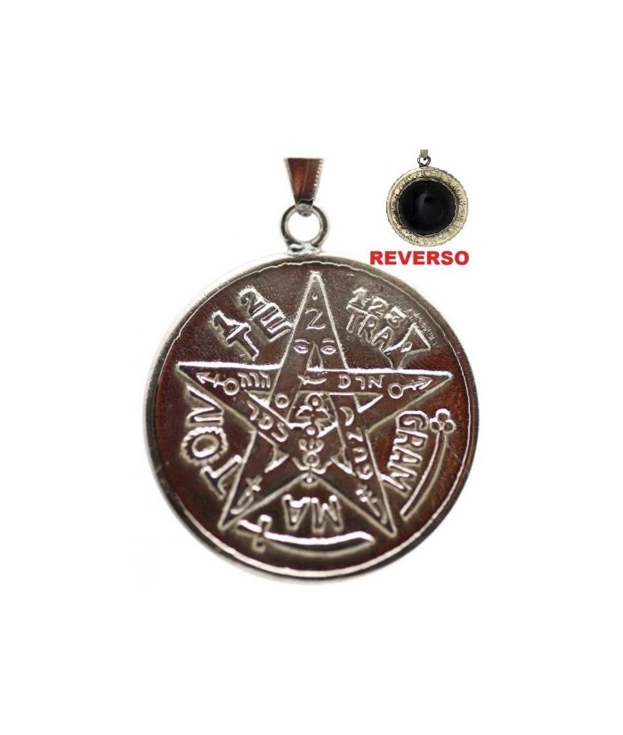 Amuleto Tetragramaton con Obsidiana Zodiacal 2.5 cm (Talisman Proteccion)