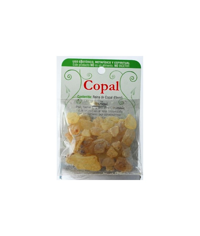 Contenido: Reina de Copal (Elemí).

Utilización: Para hacer rituales para proteger a personas o lugares. Potenciador de ritua