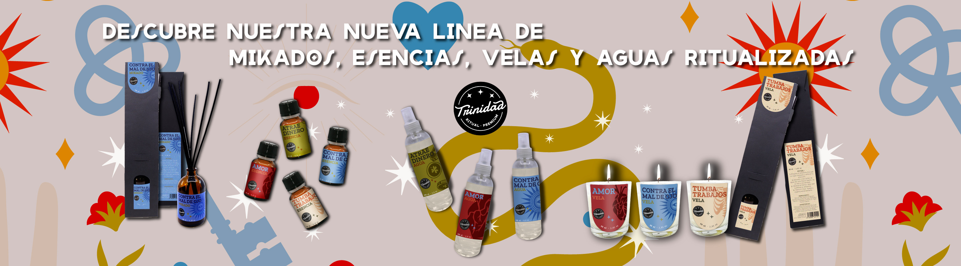 Nueva Linea de Mikados, velas, esencias y aguas ritualizadas